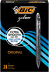 BIC Gelocity Original Retractable Gel Pens, Medium Point (0.7mm), Black, Perfect for Everyday Writing, 24-Count Pack (RLC241-BLK)