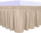 PureFit Wrap Around Ruffled Bed Skirt with Adjustable Elastic Belt - 18 Inch Drop Easy to Put On, Wrinkle Free Bedskirt Dust Ruffles, Bed Frame Cover for Queen, King and C-King Size Beds, Beige