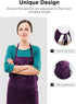 Puroma Adjustable Bib Apron Waterdrop Resistant with 2 Pockets, Unisex Cooking Kitchen Aprons for Chef Couple BBQ Painting (Purple?