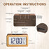 Wooden Digital Alarm Clock, Large LED Display, 12/24 Hours Display,Smart Sensor Night Light,Date,Snooze and Temperature, Battery Operated,Bedside Alarm Clock for Bedroom, Desk Alarm Clock for Office