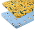 Tontukatu Pack n Play Stretchy Fitted Playard Sheet Set 2 Pack Jersey Knit Ultra Soft Baby Boy Girl Portable Mini Crib Sheets,Convertible Playard Mattress Cover,Penguin Crocodile Monkey Blue Yellow