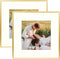 AUEAR, 12x12 Gold Aluminum Metal Wall Mounting Frame with Ivory Mat for Photo & Real Glass (2-Pack)