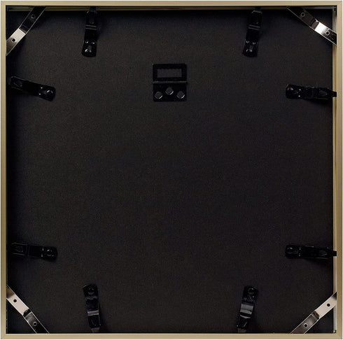 AUEAR, 12x12 Gold Aluminum Metal Wall Mounting Frame with Ivory Mat for Photo & Real Glass (2-Pack)