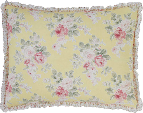 Laura Ashley Home | Melany Collection | Premium Quality Pillow Sham, Decorative Pillow Case for Bedroom Living Room and Home Décor, Standard, Yellow