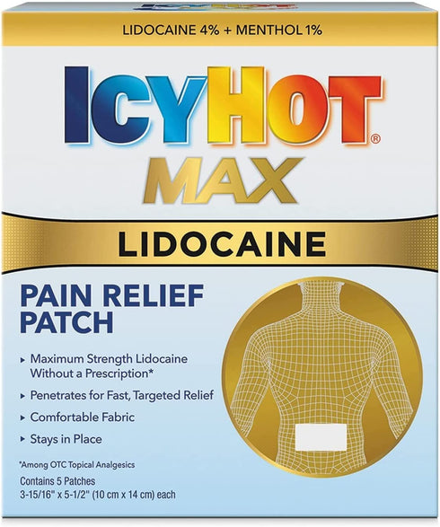 Icy Hot X3 Extra Strength Medicated Patch, Large, 5 Count (Pack of 4)