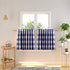 3 Pc Cotton Classic Country Farmhouse Kitchen Window Curtain -Navy Blue & White Buffalo Check Tier & Valance Set, 54" x 18" / 27" x 24"