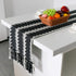 KERIQI Farmhouse Black and White Table Runner, Woven Table Runner with Tassels Fringe Table Linens Wedding Bridal Party Home D©cor Table Decorations
