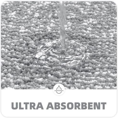 Color G Bathroom Rug Mat, Ultra Soft and Water Absorbent Bath Rug, Bath Carpet, Machine Wash/Dry, for Tub, Shower, and Bath Room (16"x24",Grey and White)