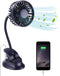 Mikikin Portable Mini Clip on Stroller Fan, 3 Speeds Settings, Flexible Bendable USB Rechargeable Battery Operated Quiet Desk Fan Ideal for Home, Office, Car, Travel, Camping, Outdoor