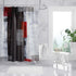 Emvency Fabric Shower Curtain Curtains with Hooks Black Modern Red and Grey Abstract Painting White Wall Acrylic Contemporary Gallery Lines Squares Interior 66"X72" Waterproof Decorative Bathroom