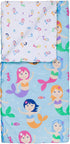 Wildkin Kids Microfiber Sleeping Bag for Boys and Girls, Includes Pillow Case and Stuff Sack, Perfect Size for Slumber Parties, Camping and Overnight Travel, BPA-free, Olive Kids (Mermaids)