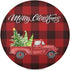 Christmas Plaid Round Placemats Set of 6 Table Placemats Red Black Buffalo Check Truck Place Mats Tablemats 15 inch for Kitchen Dining Table Dinner Kids Holiday Party