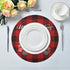 Christmas Plaid Round Placemats Set of 6 Table Placemats Red Black Buffalo Check Truck Place Mats Tablemats 15 inch for Kitchen Dining Table Dinner Kids Holiday Party