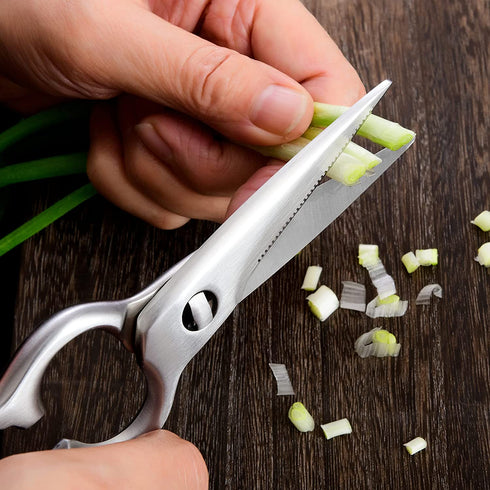 WAK Kitchen Scissors, Multi-Functional Kitchen Shears, Professional Stainless Steel Chopping Scissors, Heavy Duty Come Apart Shears, Easily Cut Poultry, Meat, Fish, Bottle Opener, Nutcracker