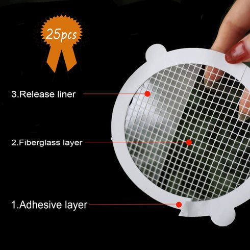 Disposable Hair Catcher for Shower Drain , 25 Pack, 3 1/2 Inch Mesh Shower Drain Covers, Stick on Bathroom Hair Catchers Drain Protector