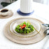 12 PCS Round Placemats and Coasters Set(15"×15"&4.33"×4.33") 6 Place Mats and 6 Coaster Round Braided Placemats Round Table Mats for Dining Tables Table Mats(Beige)