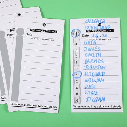 100 Pieces 10 Line Super Football Bowl Sports Strip Cards Football Pool Cards for Baseball Boxing Soccer Football Strip Cards Playing Scratch Off Cards