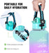 64 OZ Water Bottle Large Half Gallon Water Bottle with Straw, Motivational Water Bottles with Time Marker, Leakproof Tritan Bpa Free Water Jug with Paracord Handle for Fitness,Gym and Outdoor Sports