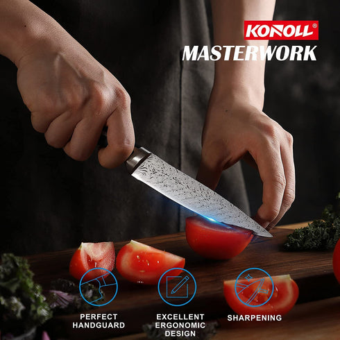 KONOLL Utility knife 5-Inch Paring knife Kitchen Fruit Knife High Carbon Steel Cutting Knife