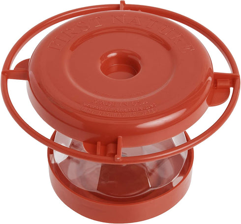 First Nature 993091-546 16 oz. Hummingbird Flower Feeder , Red