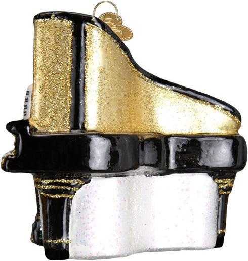Old World Christmas Musical Instruments Glass Blown Ornaments for Christmas Tree Baby Grand Piano 3x3