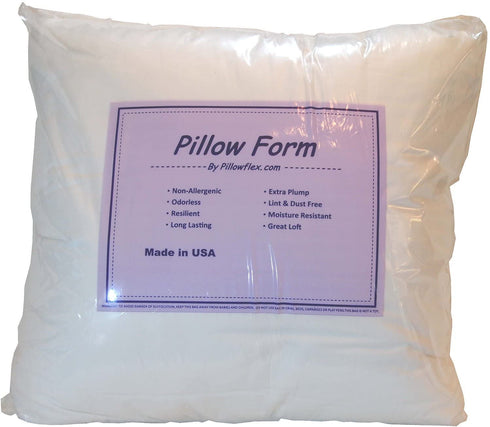 Pillowflex Premium Polyester Filled Pillow Form Insert / Machine Washable (26 Inch by 26 Inch) Square | Made in USA