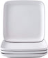 Bruntmor 8-Inch Set of 4, Heavy Duty Ceramic Dinner Plates, Elegant Matte Square Serving Plates for Dessert, Classic Serving Plate for Steak, Pasta and Salad, Dinner Plates, White
