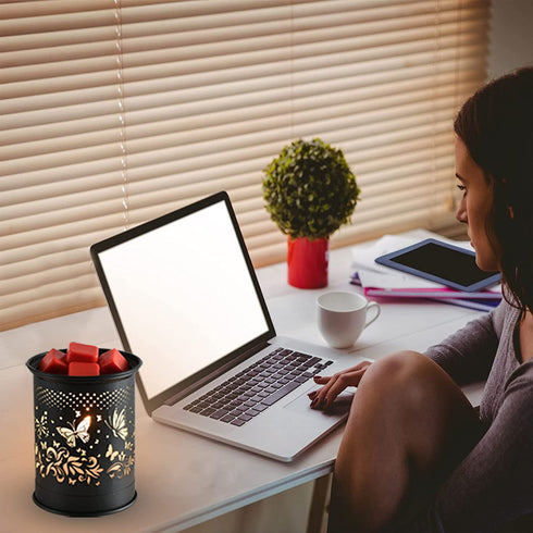 Metal Wax Warmer Candle Wax Burner, Kobodon Electirc Wax Melt Warmer Candle Melter and Scentsy Warmer for Home Office Decor(Butterfly)
