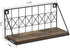 Snughome Floating Shelves Wall Mounted Set of 2, Modern Black Wire Metal Wood Wall Storage Organizer Display Shelf, Rustic Wood Wall Storage Shelves for Bedroom, Living Room, Bathroom, Kitchen