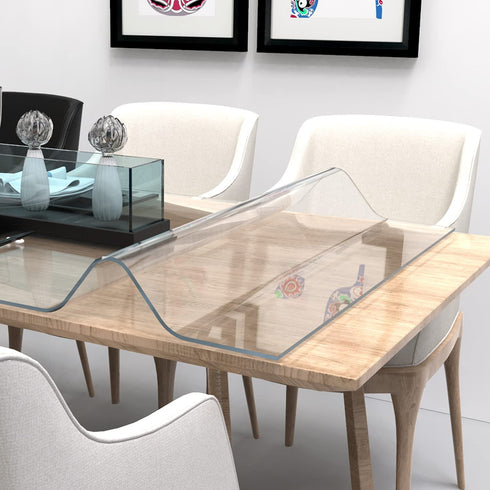 ETECHMART 18 x 36 Inch Clear PVC Table Cover Protector, 1.5mm Thick Custom Plastic Desk Pad , Waterproof Vinyl Table Top Protector Mat for Coffee Table, Dining Table, Writing Desk