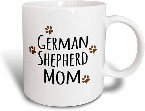 3dRose German Shepherd Dog Mom Mug, 1 Count (Pack of 1), Red