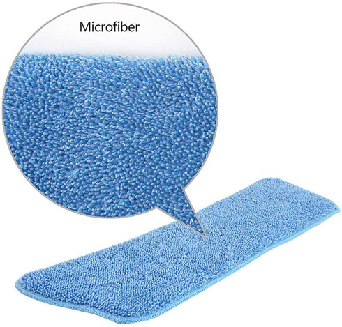 5 Pack Microfiber Mop Pads Head Wet Dry Mops Refill for 15" Flat Mop Base Blue