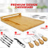 Cheese board Cutlery Knife Set bamboo Charcuterie Platter Serving Tray, with ceramic bowls Server Forks, Wine Opener, Cheese Plate Set Gift for Birthdays, Christmas Anniversary Wedding Registry,