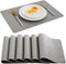 DOLOPL Placemats Grey Placemat Leather Table Mats Set of 6 Heat Resistant Easy to Clean Wipeable Waterproof Washable Modern Outdoor Placemats for Kitchen Dining Patio Table Spring Easter Decor €¦