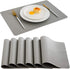 DOLOPL Placemats Grey Placemat Leather Table Mats Set of 6 Heat Resistant Easy to Clean Wipeable Waterproof Washable Modern Outdoor Placemats for Kitchen Dining Patio Table Spring Easter Decor €¦