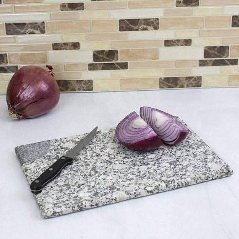 Home Basics Granite (8" x 12", White) Cutting Board