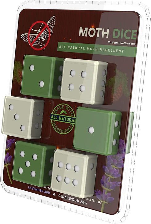 Moth Dice Dried Lavender & Cedar Blocks Alternative Clothes Drawer and Linen Closet Freshener Cedarwood and Lavender Essential Oils