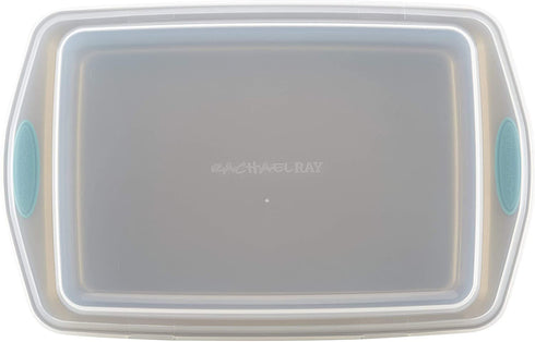 Rachael Ray Cucina Nonstick Baking Pan With Lid and Grips/ Nonstick Cake Pan With Lid and Grips, Rectangle - 9 Inch x 13 Inch, Brown