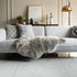 Carvapet Luxury Soft Faux Sheepskin Chair Cover Seat Pad Plush Fur Area Rugs for Bedroom, 2ft x 3ft,Grey