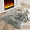 Carvapet Luxury Soft Faux Sheepskin Chair Cover Seat Pad Plush Fur Area Rugs for Bedroom, 2ft x 3ft,Grey