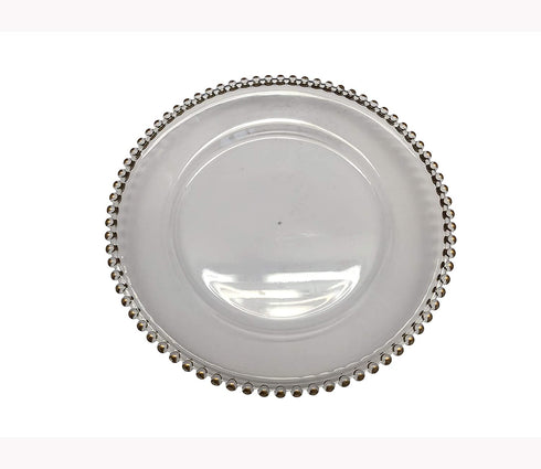 S/6 Transparent Plastic Charger Plates (Gold, 6)