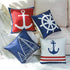 JOTOM Set of 4 Decorative Cushion Covers Square Nautical Sailing Throw Pillow Covers Home Decor Design Set Covers Cushion Case for Sofa Bedroom Car 18x18 Inches (Anchor)