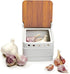 RSVP International White Stoneware Kitchen Collection, Stoneware Garlic Keeper, 4.5x4x4.5"