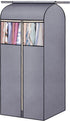 SLEEPING LAMB 54" Garment Bag Organizer Storage with Clear PVC Windows Well-Sealed Garment Rack Cover Hanging Closet Cover for Dresses Coats Jackets Closet Storage, Grey