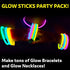 PartySticks Glow Sticks Party Supplies 300pk - 8 Inch Glow in The Dark Light Up Sticks Party Favors, Glow Party Decorations, Neon Party Glow Necklaces and Glow Bracelets with Connectors
