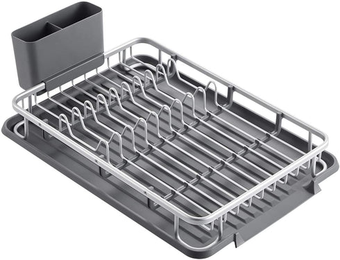 KK KINGRACK Aluminum Dish Drying Rack with Utensil Holder, Drainboard for Kitchen Countertop Dish Drainer 112055