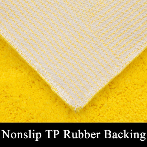 SHACOS Super Soft Bathroom Rug Bath Mat Microfiber Absorbent Non Slip Bath Rug for Bathroom Indoor Doormat Machine Washable (20"x32", Yellow)