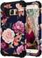 Samsung S7 Case,S7 Phone Case,Casewind Samsung Galaxy S7 Case Floral 3 in 1 Hard PC Soft Silicone Heavy Duty Hybrid Protection Shockproof Anti-Scratch Rugged Bumper Cover for Galaxy S7 Case,Navy Blue