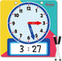 Magnetic Writable Dry Erase Learning Clock | Clock for Kids Learning to Tell Time | Large 12" Demonstration Teaching Time Practice Clock with Dry Erase Writing Surface | Pen Included | (Rainbow)