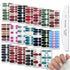 WOKOTO 20 Sheets Full Wraps Nail Art Polish Stickers Strips Set with 1Pc Nail File Glitter Star Adhesive Nail Decals Manicure Tips